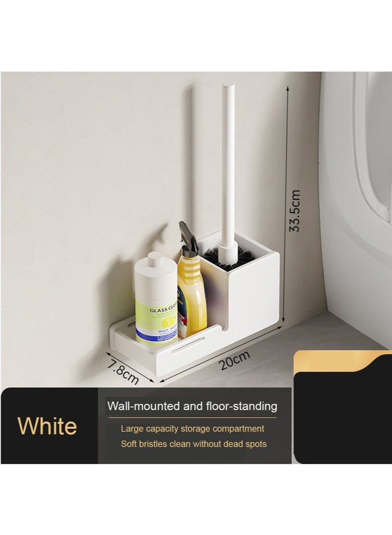 هاي هونور فرشاة تنظيف المرحاض | فرشاة مرحاض مدمجة | منظف فرشاة المرحاض، فرشاة مرحاض بشعيرات، فرشاة دعك المرحاض، فرشاة بتصميم نصف كروي، حامل فرشاة المرحاض (أبيض) - Image 1